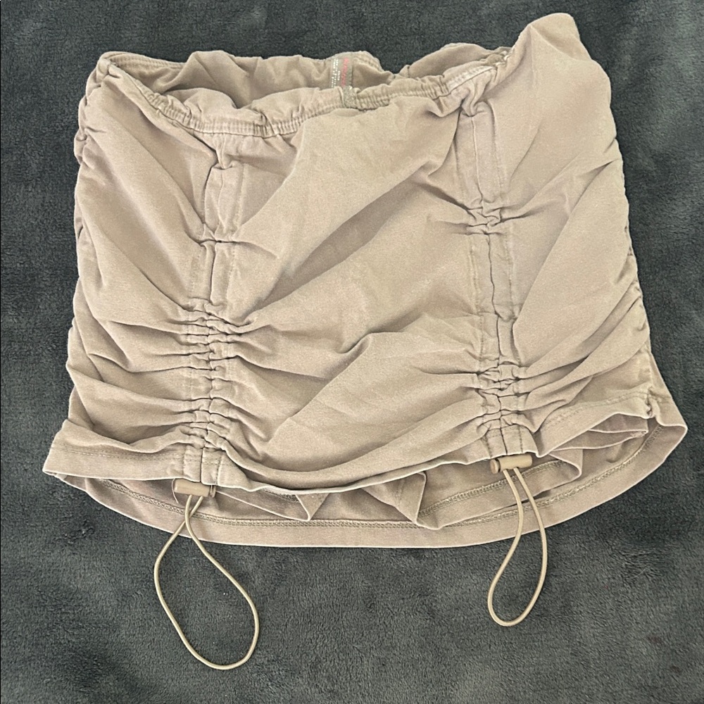 Ruched Beige mini skort